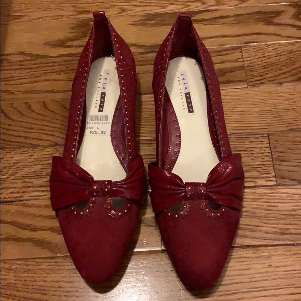 Red Flat with Patent Leather Bow
